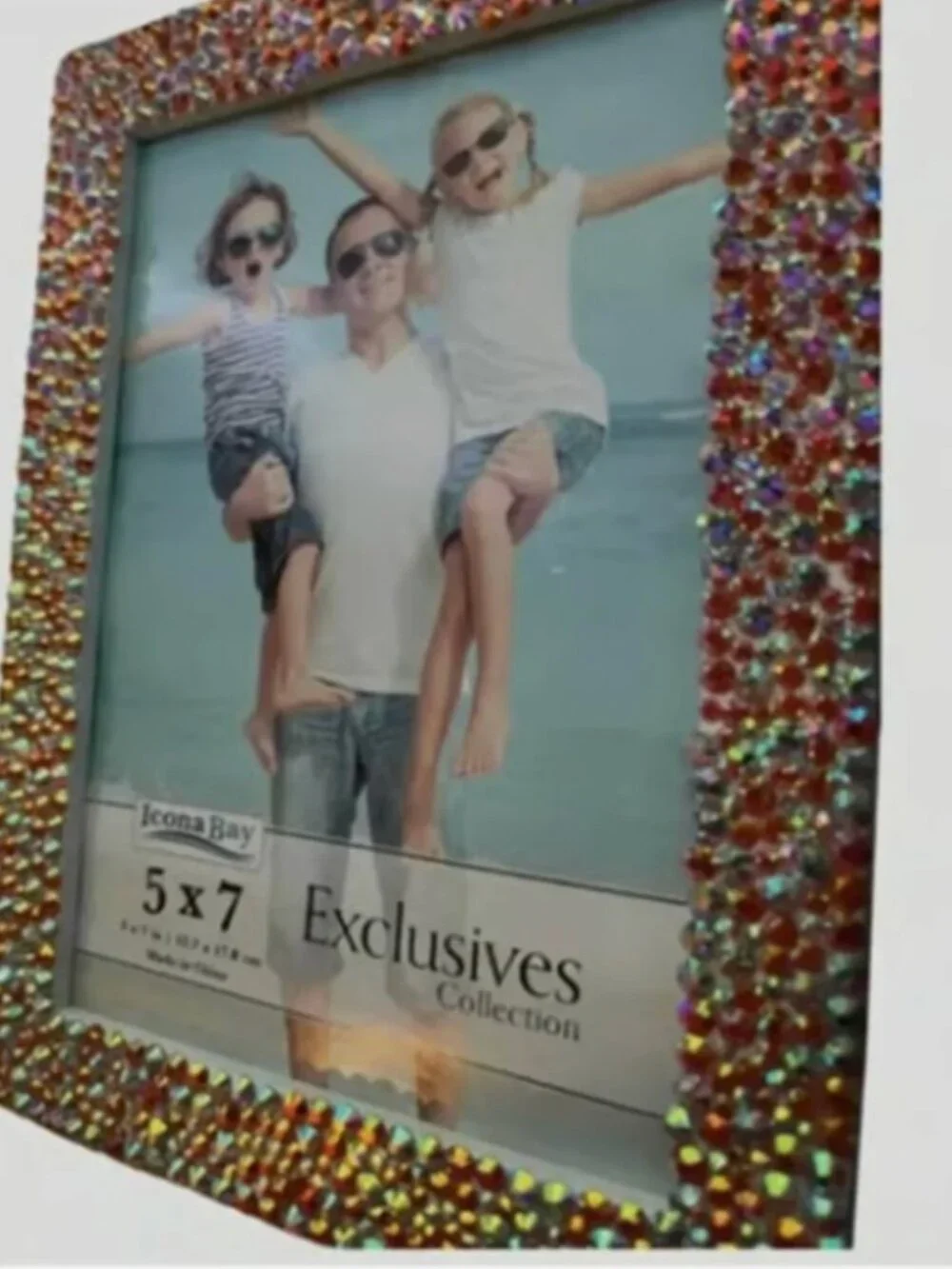 Handmade Iridescent Bling 5x7 Picture Frame Glam Crystal Home Decor
